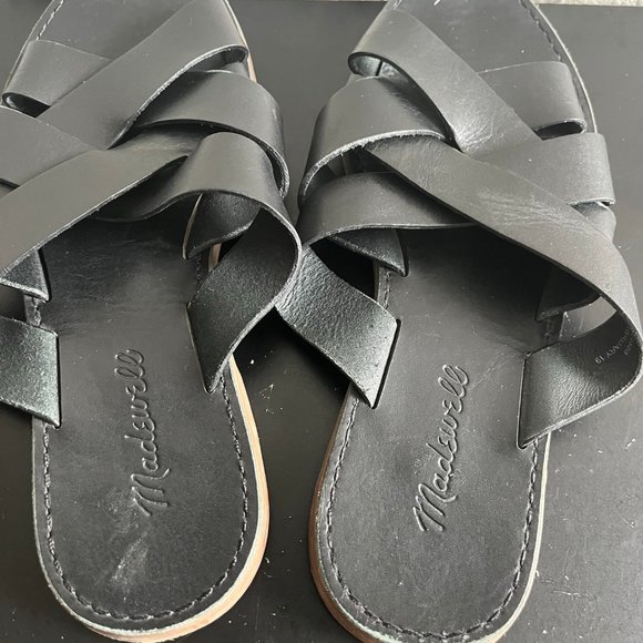 Madewell The Boardwalk Woven Slide Black Sandals Size 7.5 Style L1165 - Picture 8 of 11